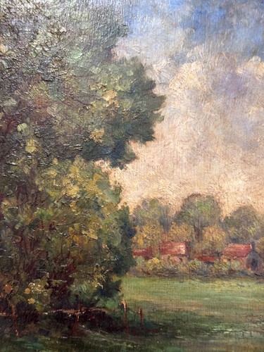 Ancien tableau signé paysage - ,