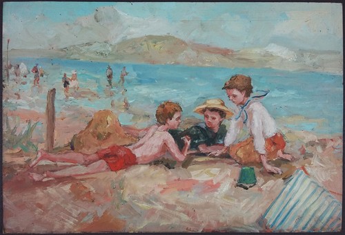 Ancien tableau enfants la - ancien, à