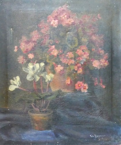 Tableau ancien huile bouquet - ancien,