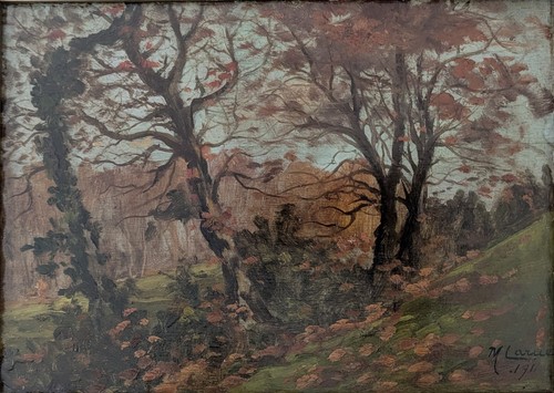 Tableau ancien paysage signé