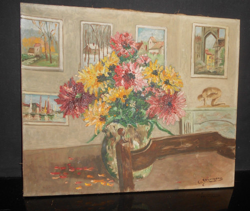 Tableau ancien huile nature - tableau,
