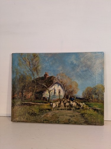 Tableau ancien berger ses - berger, et