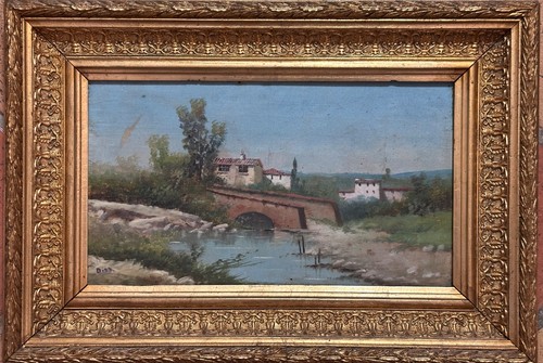Ancien tableau paysage - tableau,